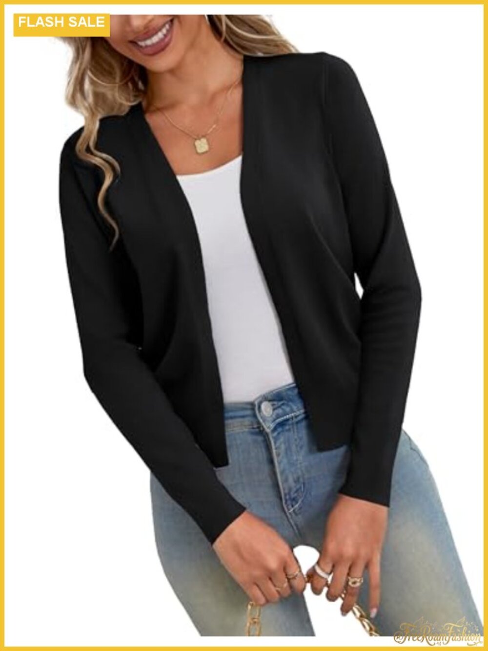 Women's Bolero Shrug Cardigan Lightweight Knit Open Front Ribbed Detail
